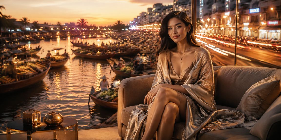 Người dùng aci tại Cần Thơ với hiệu ứng neon về đêm